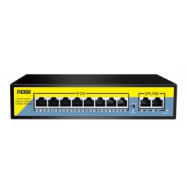 Chia cổng lan POE ROSI 6 cổng + 2 Uplink 100Mbs 